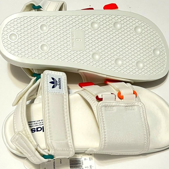 adidas Size 6 Originals New Adilette Sandal 4.0 White Orange Unisex Strap GZ8828 main image 6